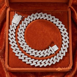 สร้อยคอเงินแท้ 925 ประดับมอสซาไนต์ ดีไซน์แบบ Cuban Link  เครื่องประดับแฟชั่นสำหรับผู้หญิงและผู้ชาย  สไตล์นิวยอร์ก  งานละเอียด  ทันสมัย  สินค้านำเข้าจากสหรัฐอเมริกา - Product Image 5