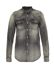 Chemise en jean pour homme, mode, manches longues, décontractée, boutonnée, en denim durable, col classique, poche poitrine unique - Product Image 1