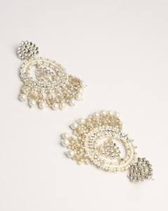 Pendientes Chandbali Kundan de Lujo con Cuentas, Joyería Tradicional India para Bodas, Pendientes Meenakari con Perlas Incrustadas para Mujer, Venta al Por Mayor - Product Image 3