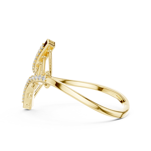 Anillo de Diamantes Cultivados en Laboratorio, Moderno, Oro Amarillo de 18 Quilates, Chapado en Rodio, Corte Brillante, para Compromiso, Boda, Fiesta, Regalo de San Valentín, Glamuroso - Product Image 3