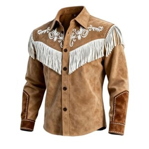 Custom Western Fringe <b>Suede</b> Leather <b>Jacket</b> Stylish Retro Cowboy Fashion Outerwear Premium Manufacturer Bulk Production - Product Image 1