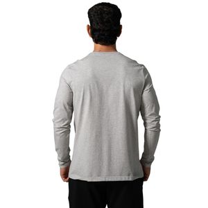 T-shirt de performance à manches longues gris chiné pour homme, en coton premium, col rond, pour l'entraînement sportif, le fitness et les tenues décontractées - Product Image 6