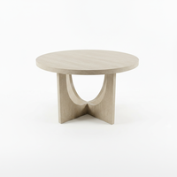 Table basse ronde moderne pour salon en bois d'hévéa et MDF, mobilier en chêne, design durable et léger, vente en gros directe d'usine