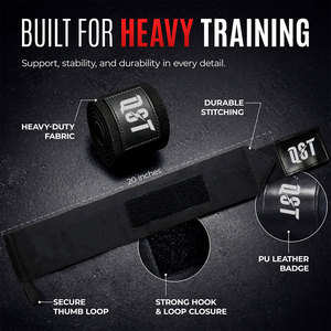 Bandes de maintien de poignet de sécurité pour le fitness en polyester antidérapantes avec logo personnalisé, support de poignet réglable, sangle de maintien pour haltérophilie avec attache pour le pouce - Product Image 5