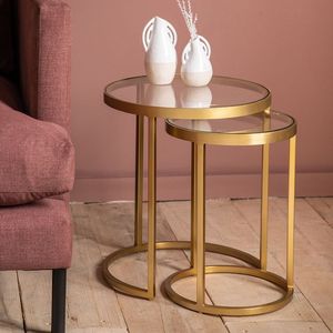 Stylish Compact Iron Nesting Table With Marble Top For Small <b>Space</b> Living Room Furniture <b>Decoration</b> - Product Image 5