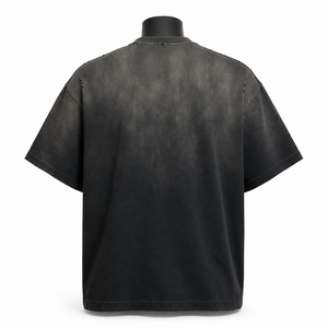 Camiseta Vintage Lavada Oversize para Hombre, Algodón Pesado Personalizado, Estilo Urbano, Ajuste Holgado, Camiseta Casual Lisa - Product Image 2