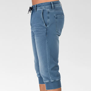 Nouveauté 2025 : Short en jean streetwear baggy avec imprimé en relief, bas à revers, logo brodé personnalisé et effet vieilli, pour homme - Product Image 5