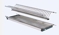 OEM/ODM Lemari Dapur Lipat 2 Tingkat Bahan Stainless Steel Modern dengan Penyimpanan Piring dan Mangkuk