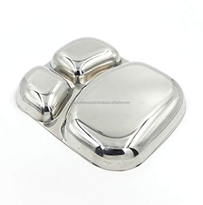 Assiette pour enfants en acier inoxydable de qualité alimentaire pour la cantine scolaire |   Norme européenne |   Vente en gros |   Usine OEM chinoise - Product Image 5