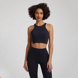 ชุดโยคะผู้หญิงดีไซน์ใหม่ล่าสุด แห้งเร็ว เป็นมิตรกับสิ่งแวดล้อม 2 ชิ้น ผลิตจากผ้าสแปนเด็กซ์/ไนลอน ขายส่ง สินค้ามาใหม่ - Product Image 4