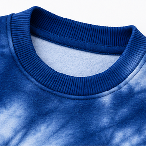 Sudadera de cuello redondo de felpa cepillada de alto gramaje con teñido tie-dye efecto hielo, proveedor OEM ODM al por mayor, moda, comodidad, ropa urbana, casual - Product Image 5