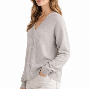 Pulls en tricot à col en V pour femmes, doux, légers, pull d'hiver décontracté, coupe ample, laine/cachemire, confortable et élégant - Product Image 4