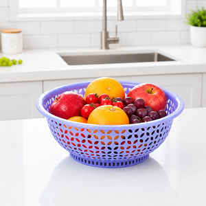 Multi color Plastic Colander Basket 30cm Diameter Efficient Drainage Kitchen Strainer for <b>Vegetable</b> Washing - Product Image 5