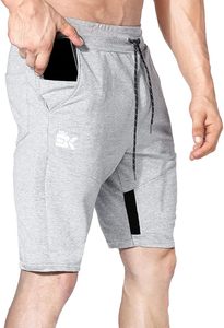 Neleus Men's Quick Dry <b>Canvas</b> Sport Shorts Solid Color Digital Front Drawstring Waist Knitted Mesh Light Blue Gray Black - Product Image 3