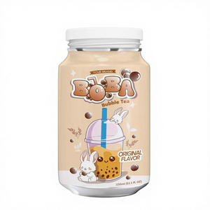 Té de Burbujas Boba de Marca Privada con Tapioca y Perlas Negras, Certificado HALAL, Lata de Aluminio, 8 Brix, Bajo Precio, 18 Meses de Vida Útil - Product Image 3