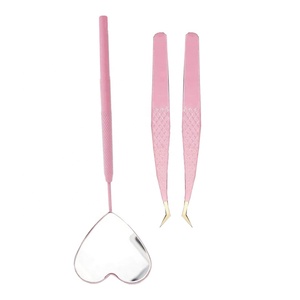 Miroir en forme de cœur avec logo personnalisé, pinces à sourcils de précision, miroir de maquillage portable, coffret cadeau beauté OEM ODM - Product Image 2