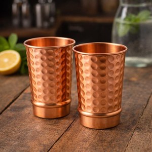 Vasos de Camping Únicos con Diseño Martillado - 100% Cobre Puro, Duraderos, Modernos y de Lujo con Asa, Ecológicos - Product Image 3
