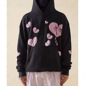 เสื้อฮู้ดดี้ทรงโอเวอร์ไซส์ผ้าเฟรนช์เทอร์รี่คุณภาพสูง แบบครอปสำหรับทุกเพศ พิมพ์ลาย ปักลาย ตกแต่งด้วยงานแอพพลิเคชั่น รับสั่งทำเสื้อฮู้ดดี้ - Product Image 1