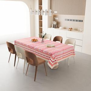 Handmade Floral Cotton <b>Tablecloth</b> Rectangular Washable Eco-Friendly Reusable Custom for Home Wedding Banquet Party - Product Image 3