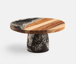ฐานวางเค้กไม้เรซิ่นทรงกลม ทำมือ สำหรับเสิร์ฟขนมหวาน ตกแต่งโต๊ะ - Product Image 1