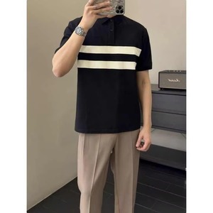 Polo Casual de Manga Corta para Hombre, Transpirable, Juvenil, con Cuello de Color Sólido, Camiseta de Verano - Product Image 3