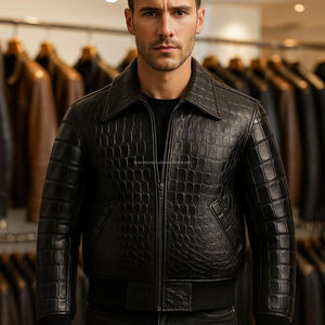 Chaqueta de Cuero Estilo Bomber para Hombre, Nueva Colección de Invierno, Color Personalizado, Logotipo Frontal, Estilo Vintage, Tela de Lona, Impermeable y Resistente al Viento - Product Image 1