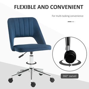 Sedia da Ufficio Direzionale in Velluto Blu con Schienale Imbottito, Base Robusta con Sollevamento a Gas di Alta Qualità, Funzione Basculante e Altezza Regolabile - Product Image 6