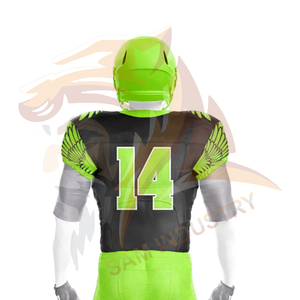 Ensemble d'uniformes de football américain personnalisés avec étiquette privée, 100% polyester, logo personnalisé, meilleur tissu, uniforme de football américain - Product Image 6