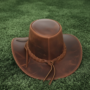 Sombrero Vaquero de Cuero Genuino de Primera Calidad para Hombre y Mujer, Sombrero de Diseño de Películas del Oeste para Moda al Aire Libre - Product Image 2
