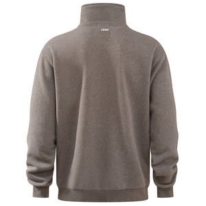 Camiseta deportiva unisex de punto liso bordada con media cremallera y cuello alto tipo pullover - Product Image 2