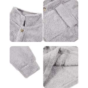 2025 hommes à manches longues Sherpa polaire veste boutonnée manteau pour automne hiver chaud vêtements d'extérieur avec finition floue - Product Image 1