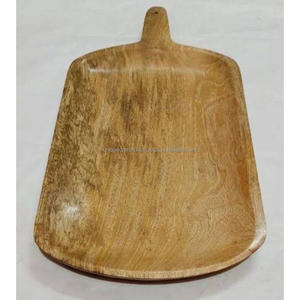 Bandeja Rectangular de Madera Maciza con Diseño Minimalista Único de India, Base Ancha, para Uso Diario, Servir y Decorar, Estilo Moderno - Product Image 5