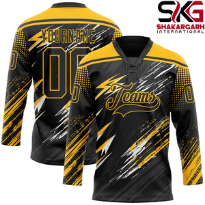 Maillot de hockey sur glace personnalisé vert, imprimé par sublimation, séchage rapide, antibactérien, nom et numéro de l'équipe, uniforme adulte - Product Image 6