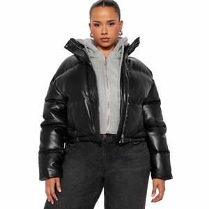 Warm Puffer <b>Jacket</b> Women Shiny Stand Collar Long <b>Sleeve</b> Solid Zipper Pocket <b>Short</b> Female <b>Jacket</b> - Product Image 5