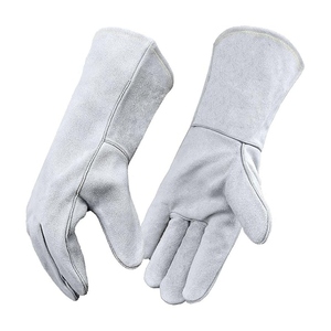 ถุงมือหนังวัวแท้คุณภาพสูงสำหรับงานเชื่อม งานหนัก ป้องกันมือสำหรับงานอุตสาหกรรม ทนไฟ ใช้สำหรับงานปิ้งย่าง - Product Image 1
