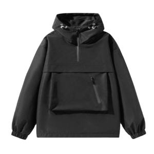 High Quality Custom 3D Logo <b>Quarter</b> <b>Zip</b> Thermal Winter Hoodie 100% Cotton Manufacturer's Embroidery Print - Product Image 3