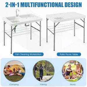 โต๊ะทำความสะอาดปลาแบบพับได้ 2-in-1 อุปกรณ์ตกปลาอเนกประสงค์ - Product Image 6