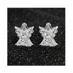 Regalos de Navidad, Pendientes de Diamante Cultivado en Laboratorio de 3.0ct con Certificación GIA IGI, Oro Fino de 925 Chapado en Plata de Ley, para Él y Ella - Product Image 1