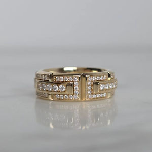 Bague de fiançailles et de mariage unisexe en argent sterling 925 certifié, style hip-hop, avec diamant Moissanite VVS1 plaqué or, bijoux hip-hop - Product Image 1