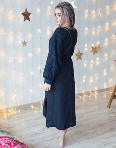 เดรสยาวคลุมเข่า คอโอ แขนยาว ผ้าฝ้าย 100% แต่งลูกปัด ปักลาย ออกแบบตามสั่ง ขายส่ง - Product Image 3