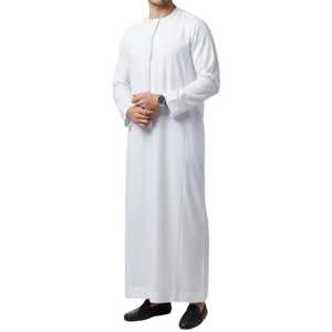 Best Quality Comfortable <b>Men</b> Muslim <b>Thobe</b> Islamic Jubba 100% Cotton Breathable Anti-Wrinkle Lightweight Wedding & Prayer Low MOQ - Product Image 6