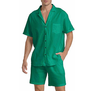 Ensemble de survêtements pour hommes avec pantalon, en tissu uni, confortable, doux et à séchage rapide, anti-adhérent - Product Image 1