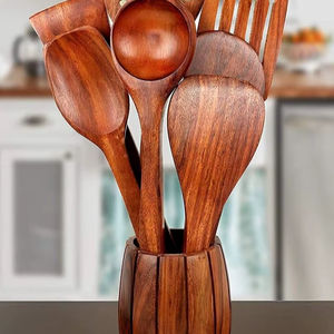 Ustensiles de salade en laiton écologiques les plus vendus, compatibles lave-vaisselle, design Art Déco, pour la maison et la cuisine, fabriqués en Inde - Product Image 1