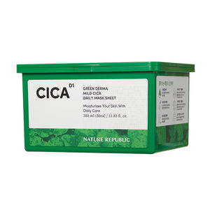 Mascarilla Facial Diaria Suave Green Derma Cica de Nature Republic, Paquete de 30 Unidades, Hidratante con Centella y Ingredientes Herbales - Product Image 1