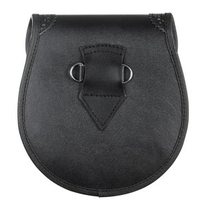 Sporran Escocés de Cuero y Piel Negros con Diseño de Nudo Celta, Accesorio Tradicional para Kilt de las Tierras Altas para Hombre, Sporran Celta Hecho a Mano - Product Image 4