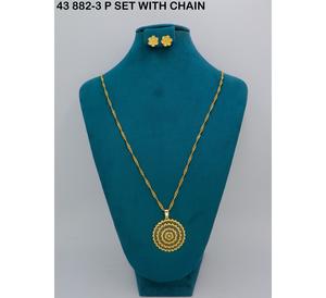 Gold Plated Designer Dubai Jewelry Pendant Chain African <b>Bridal</b> Necklace Saudi Arabia for Women Wedding Jewelry Pendant set - Product Image 5