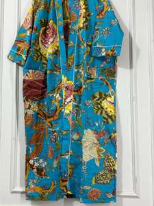 Kimono de Algodón con Estampado Floral, Cuello en V, Manga Larga, Secado Rápido, Largo Completo, Ligero, para Primavera/Verano, Ideal para Damas de Honor - Product Image 5