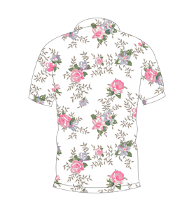 Polo con estampado floral de rosas rosas y blancas para hombre, camiseta de golf informal de manga corta a la moda de verano - Product Image 5