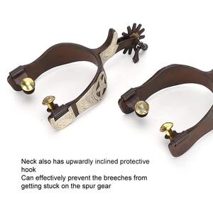 เดือยขี่ม้าแบบตะวันตกสำหรับมืออาชีพ พร้อมลวดลายดอกไม้เคลือบเงิน - Product Image 6