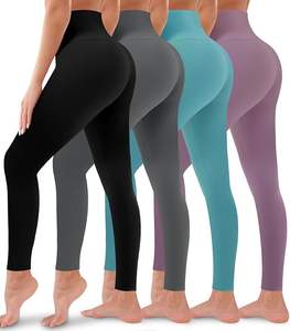 Leggings de yoga sans couture couleur bordeaux à séchage rapide pour femmes, 100% coton, taille haute, logo personnalisé, leggings pour femmes en vente - Product Image 5